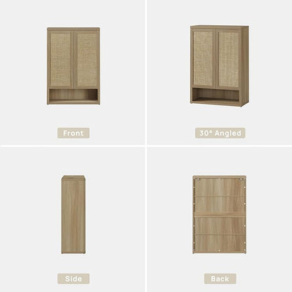 SICOTAS Rattan Shoe Storage Cabinet - Modular Shoe Cabinets with Door Tall Large Shoe Cabinet Storage for Entryway - 31.2" Wide Modular Cabinet for Hallway, Living Room