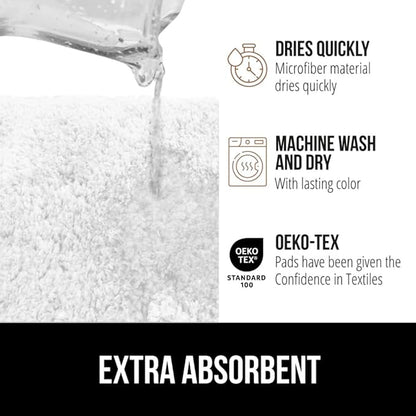 GORILLA GRIP Bathroom Rugs, 36x24, Ultra Soft Absorbent Mat, Thick Plush Bath Rug, Machine Washable, Microfiber Quick Dry, Mats for Shower, Bathtub and Floor, Home Decor Accessories, White