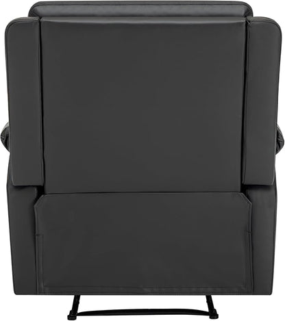 MINCETA Recliner Chairs,Modern 5" Wall Hugger Nursery Recliner with Overstuffed Arm and Back for Living Room,Set of 2,PU Leather in Black