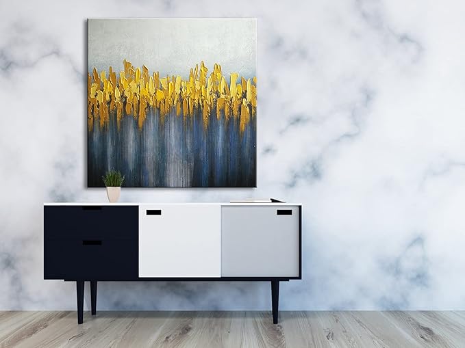 Wieco Art Pure Hand-Painted Paintings on Canvas Abstract Canvas Wall Art for Living Room Bedroom Wall Decor Modern Contemporary Landscape Artwork for Home Decorations