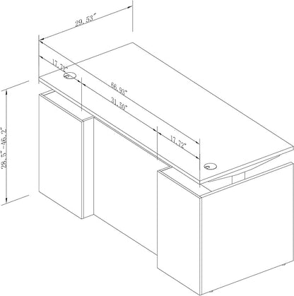 Adjustable Height Executive Standing Desk - Dual Motor Electric Sit-Stand Workstation with 4 Memory Handsetctric Sit-Stand Desk with Lockable Storage