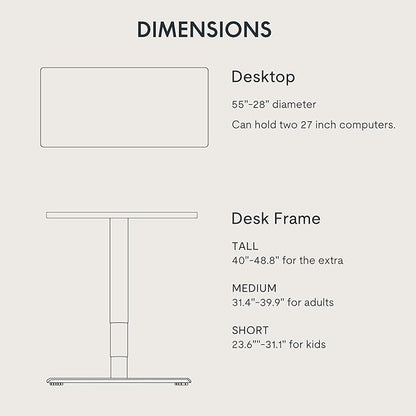 FLEXISPOT E6 MAX Bamboo 55x28 Inch Dual Motor 3-Stage Heavy Duty Standing Desk, 330lbs Weight Capacity, Height Adjustable Desk w/Cable Management & Wheels (Solid Bamboo Desktop + White Frame)