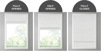 Madison Park Galen Cordless Roman Shade, 35W x 64"H, Sheen White – Room Darkening, Thermal Insulated, Energy Efficient Window Blind with Subtle Sheen Basketweave Fabric for Privacy