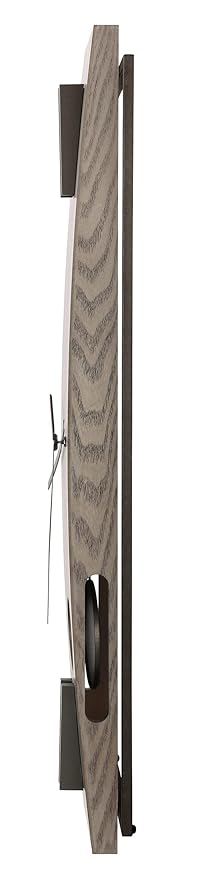 Howard Miller Harwood III Wall Clock, Gray Finish Analog Display Battery-Powered Quartz Movement, Black Pendulum Bob Battery Powered Wall Mount Best for Home Decor, Office & Dinning Room