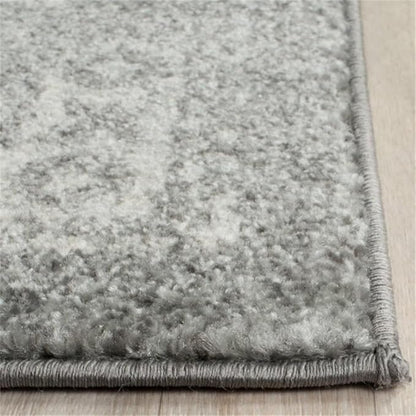 SAFAVIEH Evoke Collection Area Rug - 6'7" Square, Silver & Ivory, Distressed Design, Non-Shedding & Easy to Clean, Ideal for Living Room, Bedroom, Dining Space (EVK256S)