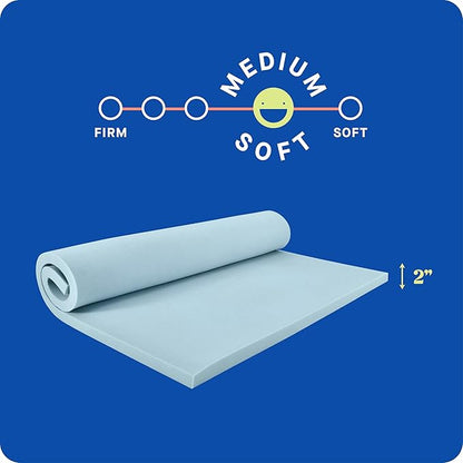 Sealy Dreamlife 2” Gel Memory Foam Twin XL Mattress Topper with SealyComfort Gel Foam, 1 Year Limited Warranty, Made in The USA