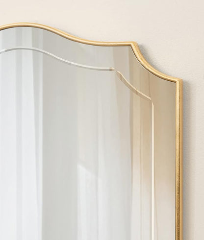Kate and Laurel Hollyn Glam Scalloped Wall Mirror; 20 x 30; Gold; Decorative Traditional Wall Decor with Elegant Frame and Soft Scallops