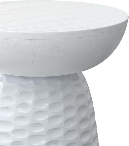 SIMPLIHOME Boyd 13-inch Wide Solid Mango End Table in White, Contemporary-Style Accent Table for Living Room, Bedroom, or Family Room, Assembled