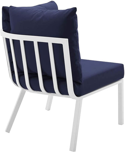 Modway Riverside Outdoor Furniture, 2-Piece Set, White Navy