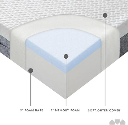 Milliard 10-inch Memory Foam Full Size Mattress, Pressure-Relieving - Firm Memory Foam Mattress, Best Mattress for Classic Comfort, Restful Sleep Mattress Firm - Soft Memory Foam Mattress