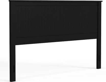 Glenwillow Home Wainscott Wood Panel Headboard in Black - King Size