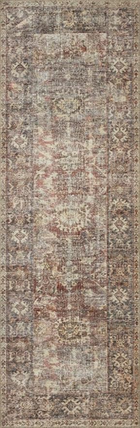 Loloi Amber Lewis Georgie Collection GER-06 Bordeaux/Antique 2'-6" x 9'-6", .19" Pile Height, Runner Rug