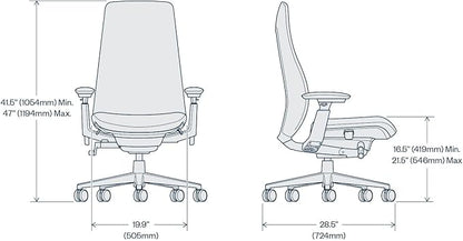 Haworth Fern Ergonomic Office Chair – Stylish and Innovative Desk Chair with Digital Knit Finish - with Lumbar Support (Deep Sea)