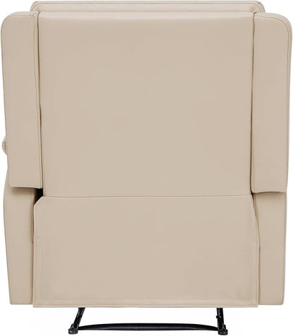 MINCETA Recliner Chairs,Modern Nursery Recliner 5" Wall Hugger Nursery Recliner with Overstuffed Arm and Back for Living Room,PU Leather in Khaki