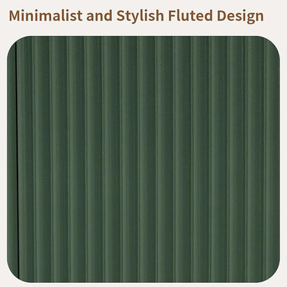 LKTART 64" Buffet Cabinet with Storage, Modern Fluted Accent Sideboard Media Console Credenza with Adjustable Shelves Pressed Spring for Kitchen Living Room,31.5" H (Green)