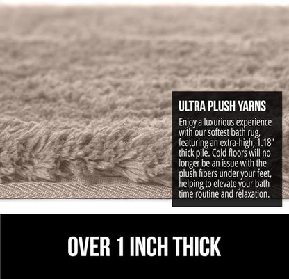 GORILLA GRIP Bathroom Rugs, 30x20, Ultra Soft Absorbent Mat, Thick Plush Bath Rug, Machine Washable, Microfiber Quick Dry, Mats for Shower, Bathtub and Floor, Home Decor Accessories, Beige