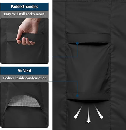 Easy-Going Rectangle Patio Furniture Cover Waterproof Outdoor Dining Table and Chair Cover Anti-UV Outside Sectional Sofa Set Covers (98"L x 78"W x 32"H, Black)