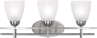 Possini Euro Design Art Deco Modern Wall Mount Light Brushed Nickel Silver Metal Hardwired 23 1/2" Wide 3-Light Fixture Trio Marbleized Glass Shades Decor for Bathroom Vanity Mirror House Home
