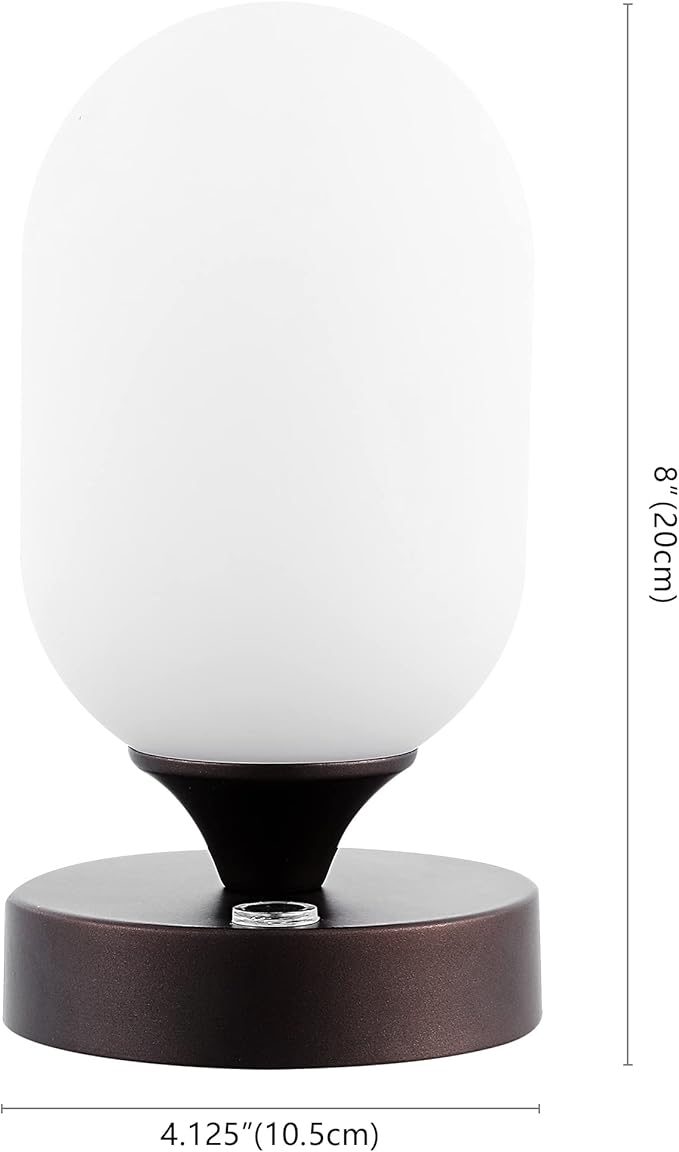 JONATHAN Y JYL7111A Eli 8" Bohemian Farmhouse Iron Rechargeable Integrated LED Table Lamp Contemporary Bedside Desk Lamp for Bedroom Living Room Office, Oil Rubbed Bronze/White