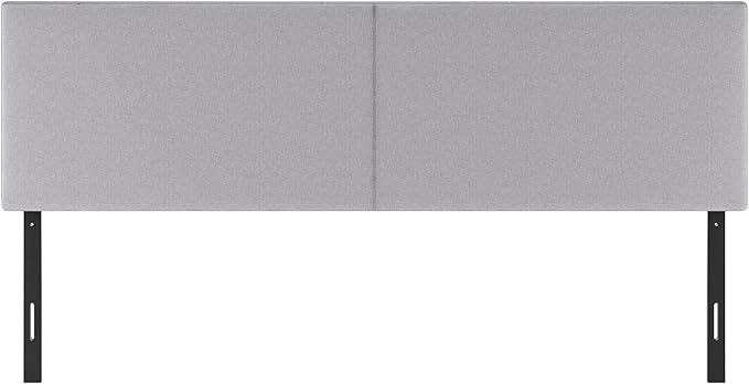 Furinno Roanne Headboard King Size, Plain Upholstered Wooden Headboard, Bed Frame Mount Head Board, Easy Assembly, for Bedroom, Dorm, Light Grey
