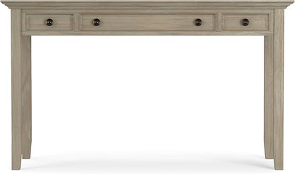 SIMPLIHOME Amherst Desk - 54-Inch Wide Solid Wood Writing Desk in Distressed Grey, Transitional Home Office Computer Table for Workspace or Study with 2 Drawers and Flip-Down Keyboard Tray