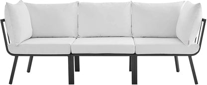 Modway Riverside Outdoor Furniture, 3-Piece Set, Gray White