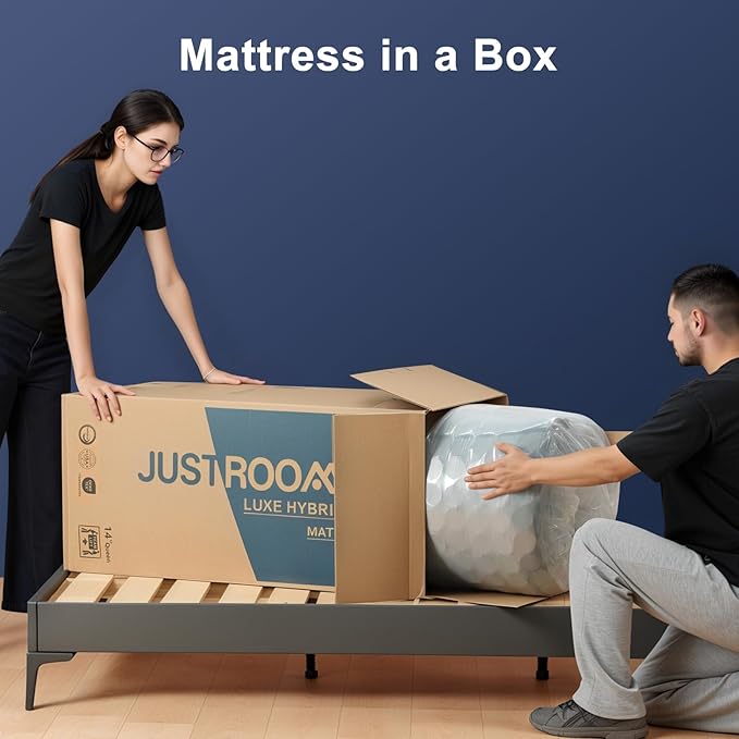 Firm Queen Size Mattress 14 Inch Hybrid Queen Mattress with Gel Memory Foam-Cooling Ice Silk Top, Support&Back Pain Relief, Individual Pocket Spring, CertiPUR-US Certified Mattress in a Box