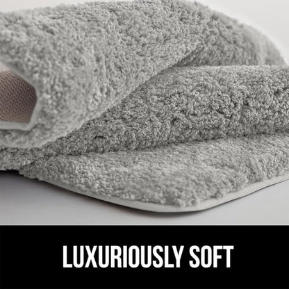 GORILLA GRIP Bathroom Rugs, 30x20, Ultra Soft Absorbent Mat, Thick Plush Bath Rug, Machine Washable, Microfiber Quick Dry, Mats for Shower, Bathtub and Floor, Home Decor Accessories, Light Gray