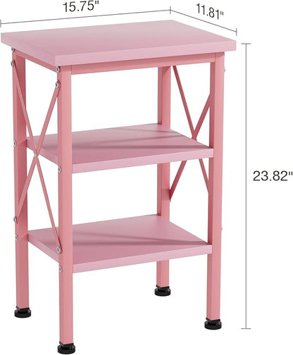 VECELO Modern Nightstands X-Design Side End Table Night Stand with Storage Shelf for Bedroom,Living Room