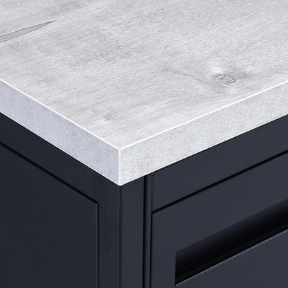 nbf signature series Modern L-Shaped Reversible Executive Office Desk - Black, Maple - 66" W x 78" D - Computer Desk with 4 Lockable Drawers - Home Office
