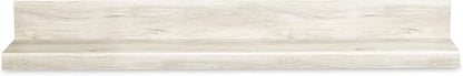 Signature Design by Ashley Bellaby Farmhouse 4-Piece Entertainment Center for TVs up to 72" with Fireplace and LED Lighting, Whitewash