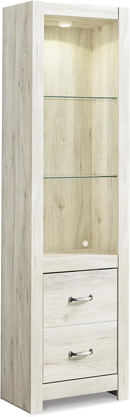 Signature Design by Ashley Bellaby Farmhouse 4-Piece Entertainment Center for TVs up to 72" with Fireplace and LED Lighting, Whitewash