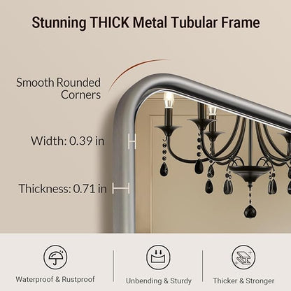 ANDY STAR Wall Mirror for Bathroom, 30x36 Inch Brushed Nickel Bathroom Rectangle Mirror, Modern Rectangular with Thick Tube Metal Frame for Vanity Over Sink, Horizontal/Vertical