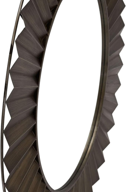 Household Essentials Round Decorative Sunburst Wall Mirror, Bronze