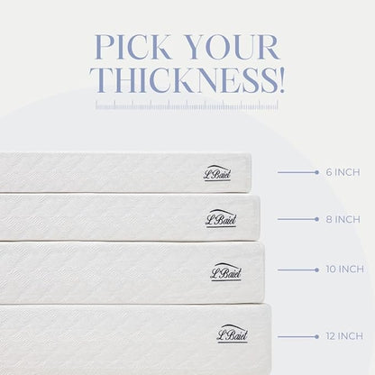 L’Baiet 8 Inch Gel Memory Foam Mattress, Twin Size - Bed in a Box - Medium Firm - Breathable Cooling-Gel Comfort Technology - Pressure Relief Comfy Support Soft Fabric Cover - CertiPUR-US Certified