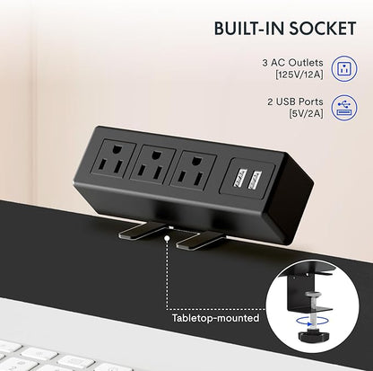 FLEXISPOT EN2 Whole-Piece Standing Desk with Clamp Power Strip, 48 x 24'' Electric Stand Up Height Adjustable Desk with Cable Management (Gray Frame + 48" Mahogany Top, 2 Packages)