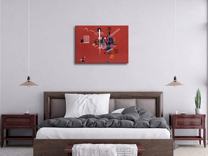 Wieco Art Canvas Prints Dull Red,1927 by Wassily Kandinsky Classic Abstract Art Famous Paintings Reproductions Canvas Wall Art for Living Room Home Decor Wall Decorations