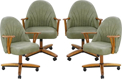 Chromcraft Set of 4 Swivel Tilt Chairs, Chairs with Wheels for Kitchen Room