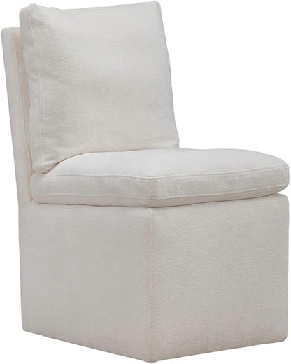Liberty Furniture Accent Dining Chairs with Castors - Squared Back - Ivory Upholstry - Set of Four