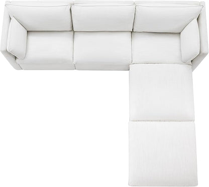 CHITA Luxury Oversized 114" L-Shaped Sectional Sofa Couch, Premium Down Filled Cloud Modular Sectional with 2 Storage Ottomans, FSC Certified, 5 Seat for Living Room, Cream
