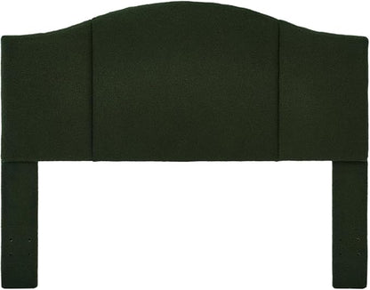 24KF Middle Century Upholstered Foldable Queen Headboard, Modern Boucle Teddy Fabric Headboard Queen/Full 6033-Q-Dark Green
