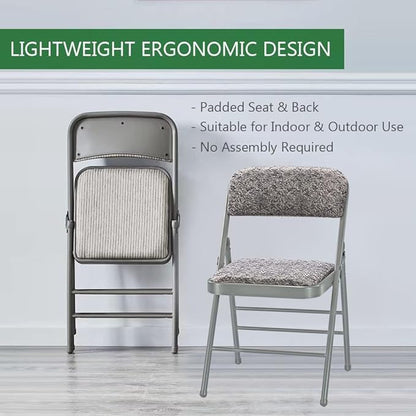 Amazing for less Pack of 2 (Fabric/Vinyl) Steel Frame Metal Foam Padded Folding Chairs (Black, Gray, White) (2-Pack - Vinyl Black)