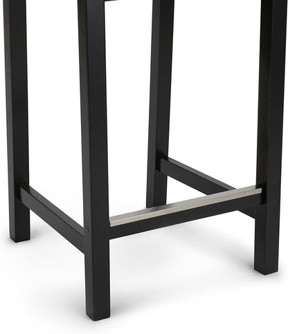 Amazon Basics Wooden Bar Stool with Backrest 24", Black, Set of 2