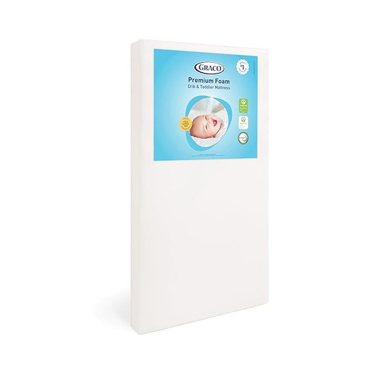 Graco Premium Crib & Toddler Mattress – GREENGUARD Gold Certified, Machine-Washable OEKO-TEX STANDARD 100 Certified Cover with Waterproof Surface, Fits Any Standard Full Size Baby Crib & Toddler Bed