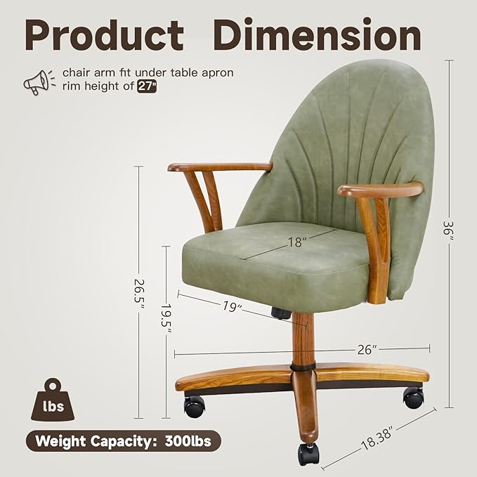 Chromcraft Set of 6 Swivel Tilt Chairs, Chairs with Wheels for Kitchen Room