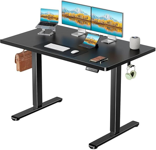 Marsail Electric Standing Desk with One-Piece Desktop,48 x 30 inch Height Adjustable Office Gaming Computer Desk with Deeper Tabletop, Home Office Stand up Desk with 4 Memory Presets, (2 Packages)