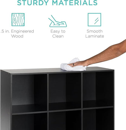 Best Choice Products 9-Cube Storage Organizer, 11in Shelf Opening, Bookcase, Display Shelf, Customizable w/ 3 Removable Back Panels - Black