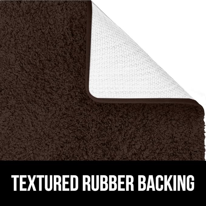 GORILLA GRIP Bathroom Rugs, 36x24, Ultra Soft Absorbent Mat, Thick Plush Bath Rug, Machine Washable, Microfiber Quick Dry, Mats for Shower, Bathtub and Floor, Home Decor Accessories, Brown