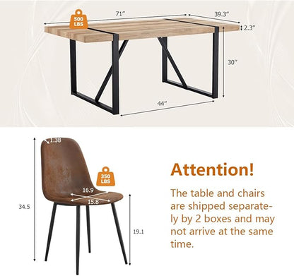 Dining Table Set for 8，Dining Room Table Set for 8，71'' Kitchen Table and Suede Nap Fabic Chairs Set of 8，8 Chair Dining Table Set for Kitchen Dining Room
