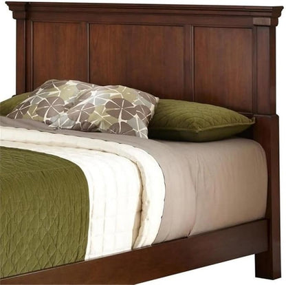 BOWERY HILL 52" x 82" Traditional Wood King Headboard with Recessed Frame Moldings and Carved Detailed, Some Assembly Required, in Warm Cherry Brown Finish